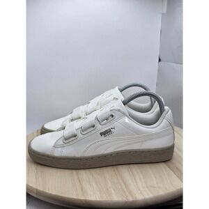Womens Size 7.5 - PUMA‎ Basket Heart Patent White/Gum LNC Unworn 363073 06